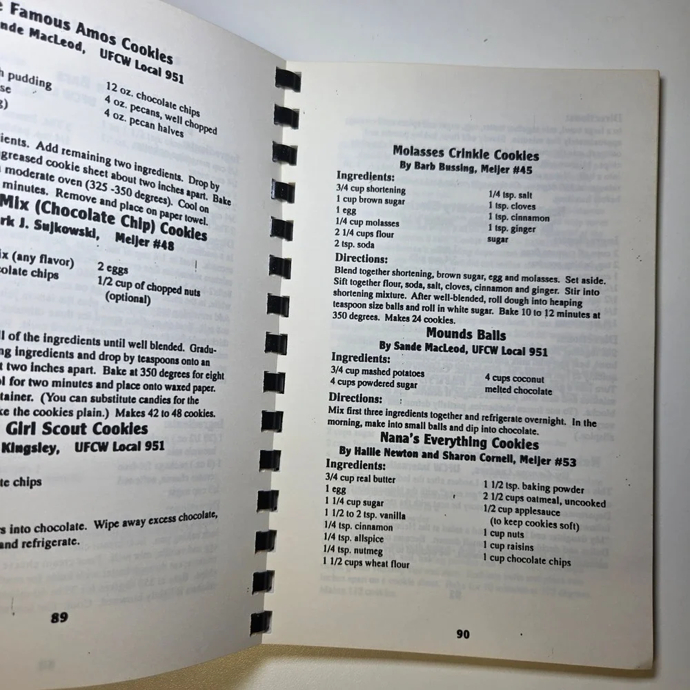 Cooking‎ With Local 951 Members Appetizers Breads Desserts Cookbook Vintage 1995